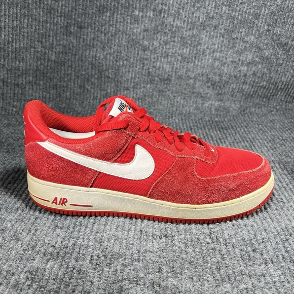 Nike Air Force‎ 1 Low Men's Size 10.5 Basketball Shoes Game Red White 820266-601 - Picture 8 of 12